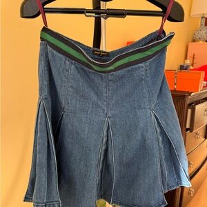 Miss Sixty Blue Denim Skirt with Green and Black Accents